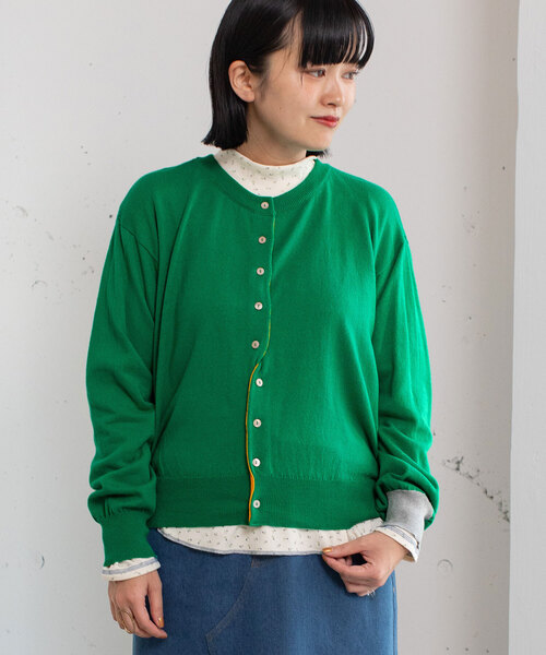 POU DOU DOU(プードゥドゥ)の「変形前立てクルーネックニットカーディガン(カーディガン/ボレロ・レディース・ブラック/グリーン/オレンジ/グレー/ブルー・M)」の20枚目の写真