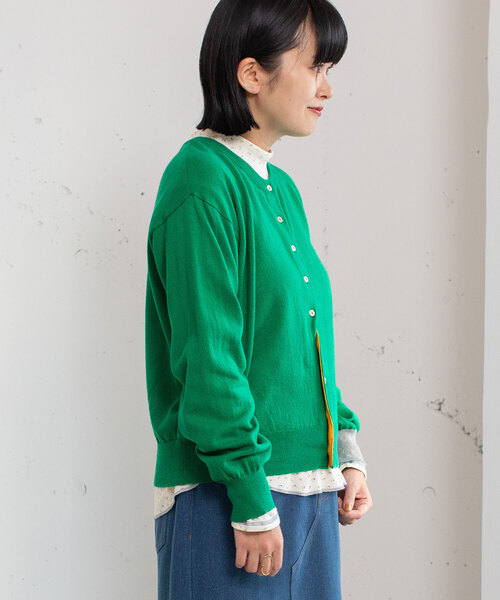 POU DOU DOU(プードゥドゥ)の「変形前立てクルーネックニットカーディガン(カーディガン/ボレロ・レディース・ブラック/グリーン/オレンジ/グレー/ブルー・M)」の21枚目の写真