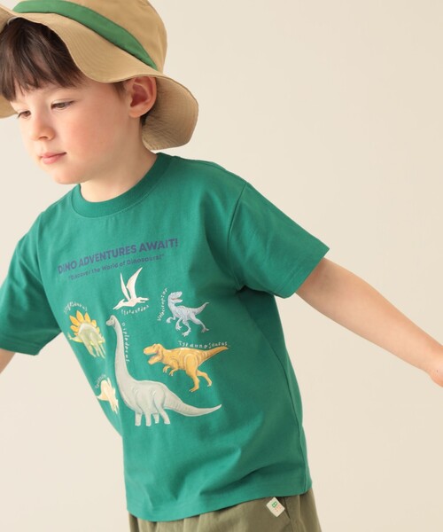 BEAMS mini（ビームスミニ）の「ダイナソー Tシャツ 2025SS（90～150cm）（Tシャツ/カットソー・キッズ・グリーン/ホワイト系その他5/サックスブルー・90/150/100/110/120/130/140）」の4枚目の写真