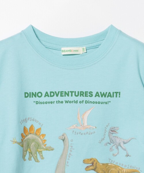 BEAMS mini（ビームスミニ）の「ダイナソー Tシャツ 2025SS（90～150cm）（Tシャツ/カットソー・キッズ・グリーン/ホワイト系その他5/サックスブルー・90/150/100/110/120/130/140）」の20枚目の写真