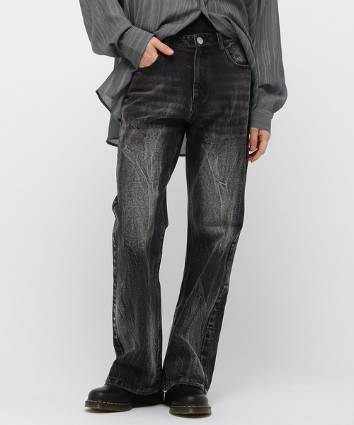 3.3 Field Trip (3.3フィールドトリップ)の「3.3 Field Trip/ウォッシュフレアデニム(デニムパンツ・メンズ・ブラック/ブルー・MEDIUM/LARGE)」の1枚目の写真