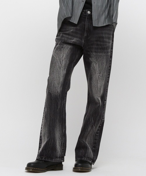 3.3 Field Trip (3.3フィールドトリップ)の「3.3 Field Trip/ウォッシュフレアデニム(デニムパンツ・メンズ・ブラック/ブルー・MEDIUM/LARGE)」の7枚目の写真