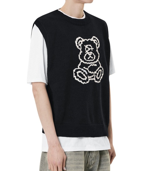 OY(オーワイ)の「『OY/オーワイ』 DOLLY KINT VEST/オードリーニットベスト(ベスト・レディース・アイボリー/ブラック・FREE)」の4枚目の写真