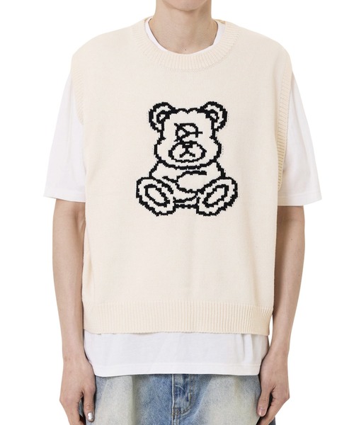 OY(オーワイ)の「『OY/オーワイ』 DOLLY KINT VEST/オードリーニットベスト(ベスト・レディース・アイボリー/ブラック・FREE)」の7枚目の写真