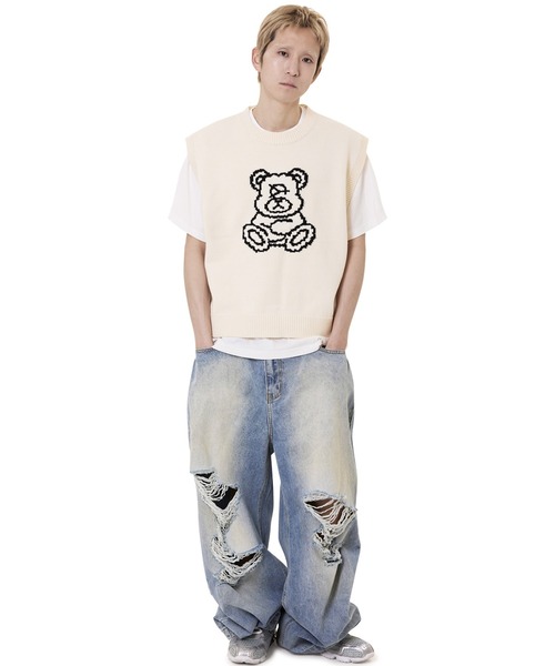 OY(オーワイ)の「『OY/オーワイ』 DOLLY KINT VEST/オードリーニットベスト(ベスト・レディース・アイボリー/ブラック・FREE)」の10枚目の写真