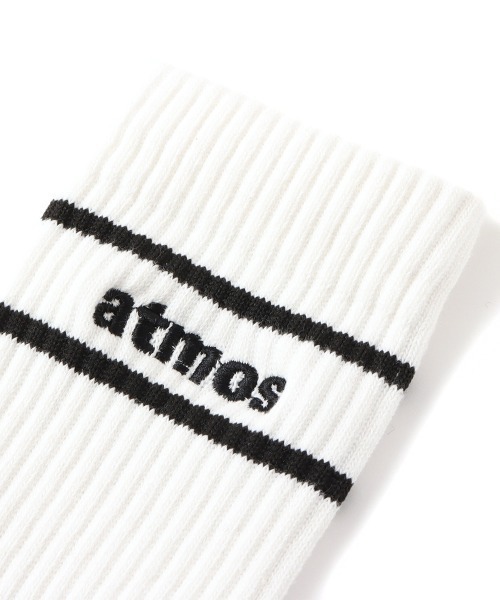 atmos pink（アトモスピンク）の「atmos pink Classic Embroidery Logo Line Socks / アトモス ピンク クラシック エンブロイダリー ロゴ ライン ソックス（ソックス/靴下・レディース・ホワイト/ブラック・23-25）」の6枚目の写真
