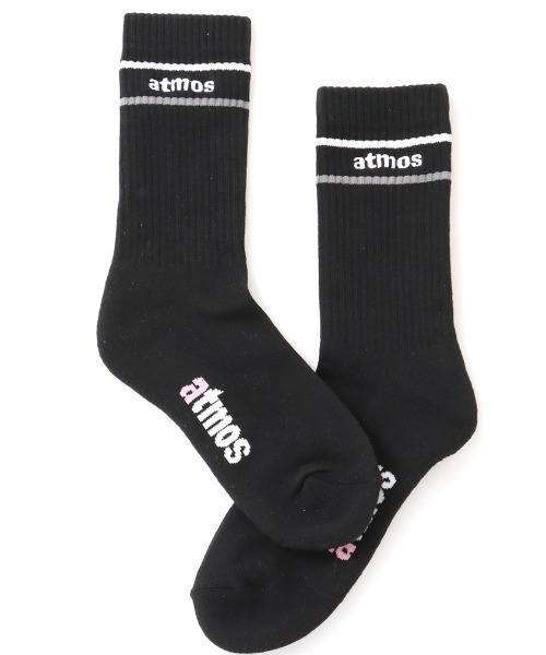 atmos pink（アトモスピンク）の「atmos pink Classic Embroidery Logo Line Socks / アトモス ピンク クラシック エンブロイダリー ロゴ ライン ソックス（ソックス/靴下・レディース・ホワイト/ブラック・23-25）」の10枚目の写真