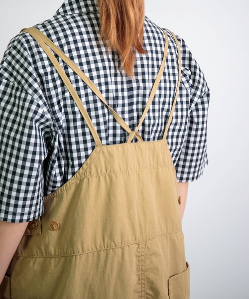 D.M.G.（ドミンゴ）の「[ D.M.G / ディーエムジー ] 綿麻ウェザー ストラップサロペットパンツ（サロペット/オーバーオール・レディース・ブラック/ベージュ・FREE）」の15枚目の写真