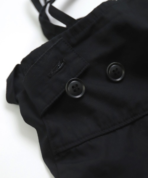 D.M.G.（ドミンゴ）の「[ D.M.G / ディーエムジー ] 綿麻ウェザー ストラップサロペットパンツ（サロペット/オーバーオール・レディース・ブラック/ベージュ・FREE）」の7枚目の写真