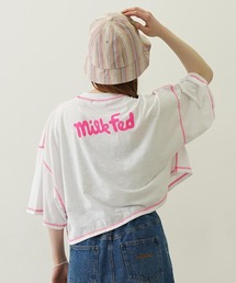 MILKFED. | COLOR STITCH WIDE S/S TOP(Tシャツ/カットソー)