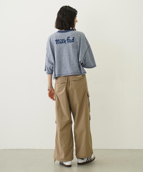 MILKFED.(ミルクフェド)の「COLOR STITCH WIDE S/S TOP(Tシャツ/カットソー・レディース・グリーン/ピンク/ネイビー・ONE SIZE)」の11枚目の写真