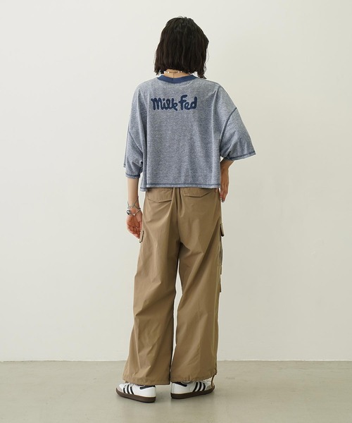 MILKFED.(ミルクフェド)の「COLOR STITCH WIDE S/S TOP(Tシャツ/カットソー・レディース・グリーン/ピンク/ネイビー・ONE SIZE)」の12枚目の写真