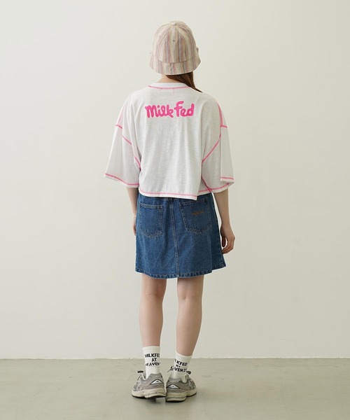 MILKFED.(ミルクフェド)の「COLOR STITCH WIDE S/S TOP(Tシャツ/カットソー・レディース・グリーン/ピンク/ネイビー・ONE SIZE)」の20枚目の写真