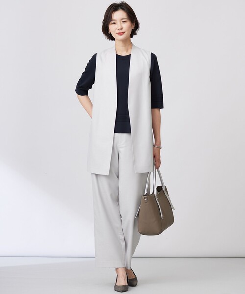 J.PRESS(ジェイプレス)の「【セットアップ対応・洗える・UV加工・吸水速乾】OXIJEWELストレッチ ジレ(その他アウター・レディース・ネイビー系/シルバー系/ライトグレー系/ベージュ系・F)」の16枚目の写真