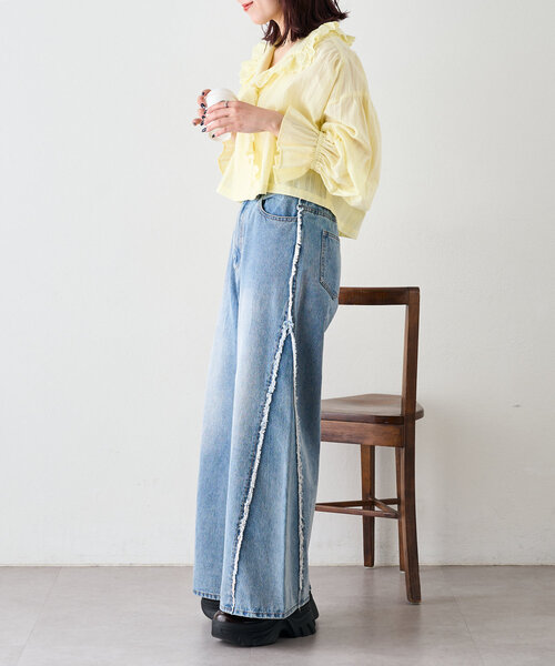 w closet（ダブルクローゼット）の「コットンレースブラウス（シャツ/ブラウス・レディース・オフホワイト/ピンク/イエロー・FREE）」の20枚目の写真
