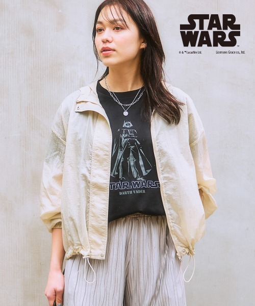 STAR WARS（スターウォーズ）の「＜大きいサイズ＞ STAR WARS/スターウォーズ プリント綿100％Tシャツ（Tシャツ/カットソー・レディース・ブラック/オフホワイト/サンドベージュ・L/LL/3L/4L/5L）」の12枚目の写真