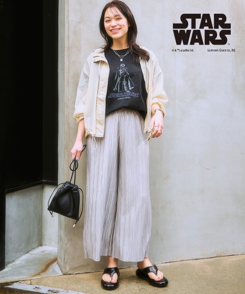 STAR WARS（スターウォーズ）の「＜大きいサイズ＞ STAR WARS/スターウォーズ プリント綿100％Tシャツ（Tシャツ/カットソー・レディース・ブラック/オフホワイト/サンドベージュ・L/LL/3L/4L/5L）」の15枚目の写真