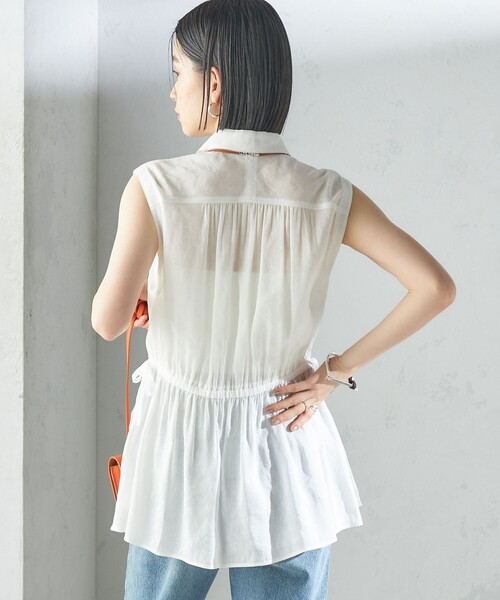 セール】〈手洗い可能〉IMPERIAL LINEN Wポケット ノースリーブ