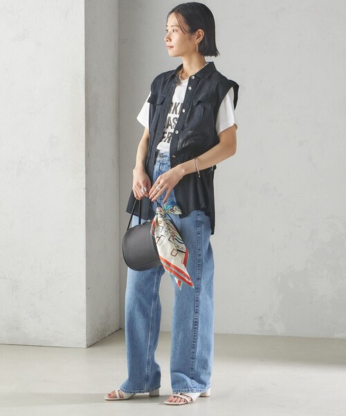 セール】〈手洗い可能〉IMPERIAL LINEN Wポケット ノースリーブ