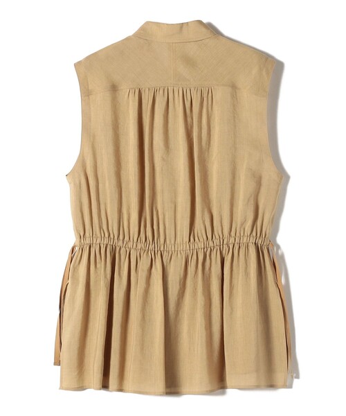 SHIPS(シップス)の「〈手洗い可能〉IMPERIAL LINEN Wポケット ノースリーブ シャツ(シャツ/ブラウス・レディース・ベージュ/ネイビー/オフホワイト・ONE SIZE)」の8枚目の写真
