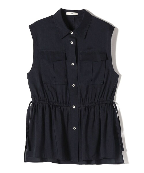 SHIPS(シップス)の「〈手洗い可能〉IMPERIAL LINEN Wポケット ノースリーブ シャツ(シャツ/ブラウス・レディース・ベージュ/ネイビー/オフホワイト・ONE SIZE)」の10枚目の写真