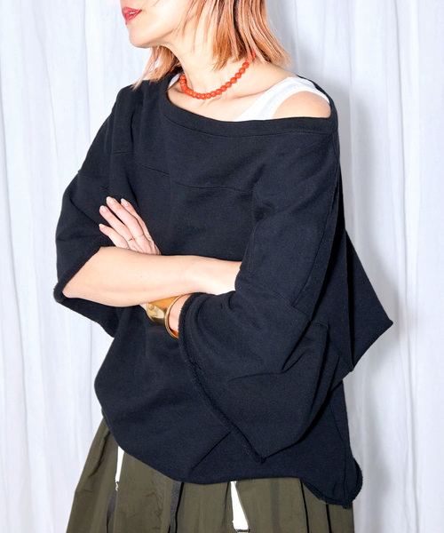 CITYSHOP(シティーショップ)の「“O”SWEAT Tシャツ(スウェット・レディース・ブラック/グレー・FREE)」の1枚目の写真