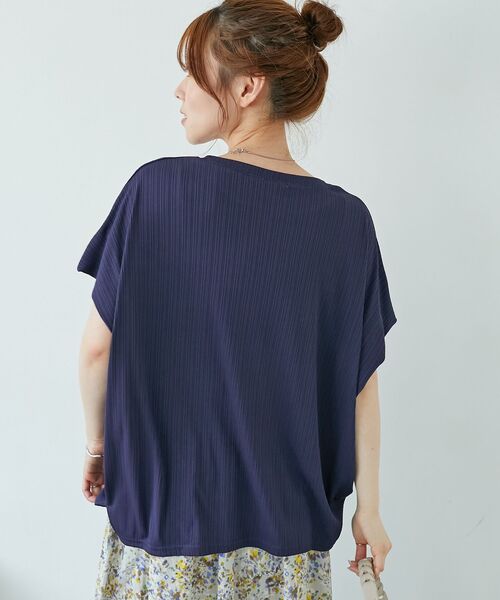 le.coeur blanc(ルクールブラン)の「《WEB限定アイテム》ランダムリブショルダータックプルオーバー(Tシャツ/カットソー・レディース・サックスブルー/ブラック/オフホワイト/ブルー/グレー/イエロー/グリーン/ネイビー・38)」の12枚目の写真