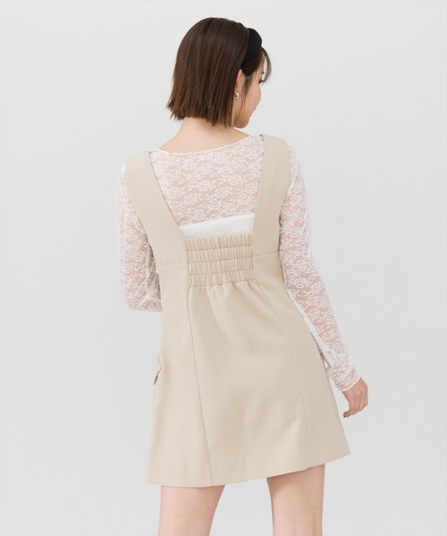 REDYAZEL（レディアゼル）の「【セットアップ可能】ダブルボタンミニジャンパースカート（ジャンパースカート・レディース・ブラック/オフホワイト/サックスブルー・SMALL/MEDIUM）」の6枚目の写真