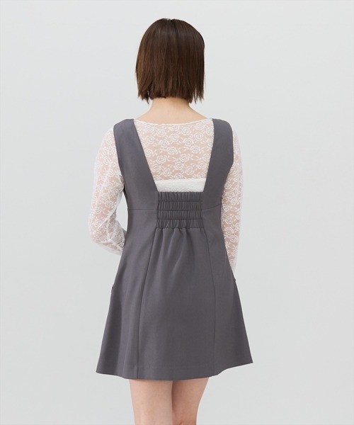 REDYAZEL（レディアゼル）の「【セットアップ可能】ダブルボタンミニジャンパースカート（ジャンパースカート・レディース・ブラック/オフホワイト/サックスブルー・SMALL/MEDIUM）」の13枚目の写真