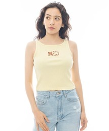 BILLABONG レディース GO FOR IT TANK タンクトップ 【2025年春夏モデル】/ビラボンロゴ刺繍ショート丈ハイネックタンクトップ