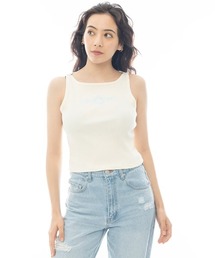 BILLABONG レディース GO FOR IT TANK タンクトップ 【2025年春夏モデル】/ビラボンロゴ刺繍ショート丈ハイネックタンクトップ