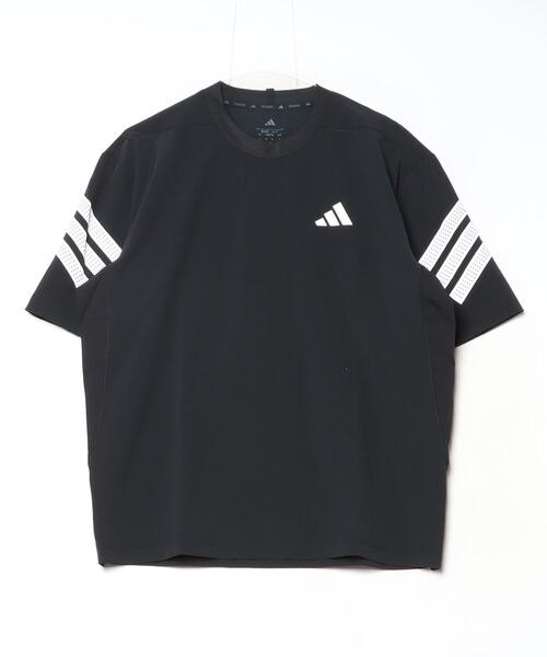 adidas(アディダス)の「アディダス adidas ジム+ スリーストライプス ウーブンポンプカバー(Tシャツ/カットソー・メンズ・ブラック/ダークグリーン/キャメル・M/L/LL/3L)」の2枚目の写真