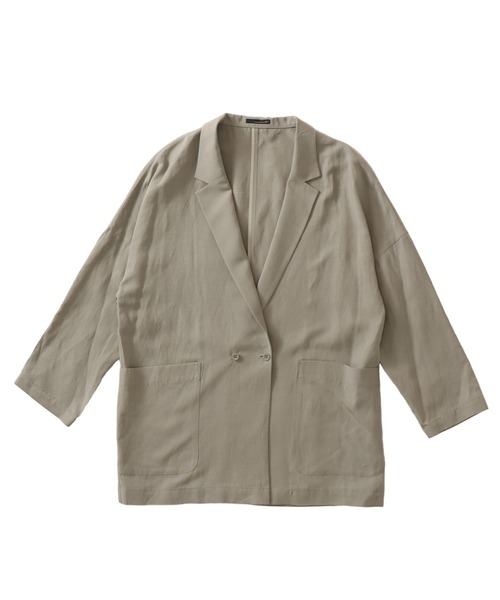 DRESSLAVE(ドレスレイブ)の「B7 / rayon linen relaxy jacket(レーヨンリネンリラクシージャケット)(テーラードジャケット・レディース・グレー/ブラウン・38)」の2枚目の写真