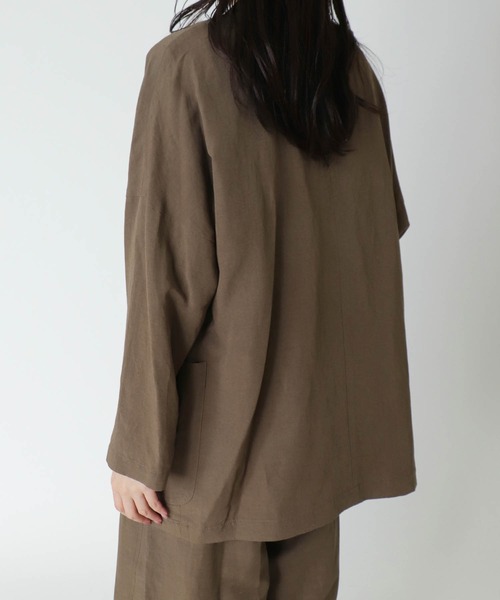 DRESSLAVE(ドレスレイブ)の「B7 / rayon linen relaxy jacket(レーヨンリネンリラクシージャケット)(テーラードジャケット・レディース・グレー/ブラウン・38)」の4枚目の写真