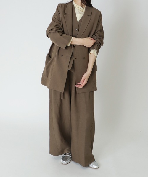 DRESSLAVE(ドレスレイブ)の「B7 / rayon linen relaxy jacket(レーヨンリネンリラクシージャケット)(テーラードジャケット・レディース・グレー/ブラウン・38)」の6枚目の写真