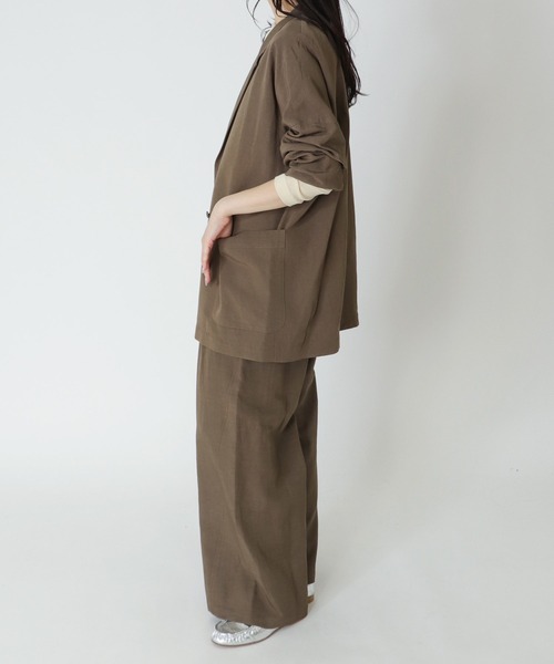 DRESSLAVE(ドレスレイブ)の「B7 / rayon linen relaxy jacket(レーヨンリネンリラクシージャケット)(テーラードジャケット・レディース・グレー/ブラウン・38)」の7枚目の写真