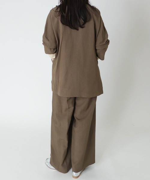 DRESSLAVE(ドレスレイブ)の「B7 / rayon linen relaxy jacket(レーヨンリネンリラクシージャケット)(テーラードジャケット・レディース・グレー/ブラウン・38)」の8枚目の写真
