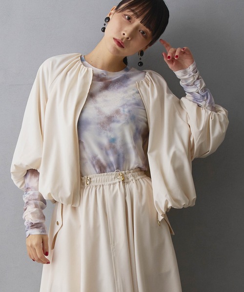 NICOLE white(ニコルホワイト)の「バルーンブルゾン(ブルゾン・レディース・モカ/ブラック/オフホワイト・FREE)」の2枚目の写真