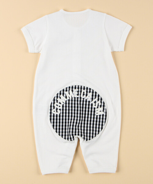 COMME CA ISM（コムサイズム）の「ギンガムチェック おしりパッチロゴ ツーウェイオール（ロンパース・キッズ・ホワイト・60-80cm）」の3枚目の写真