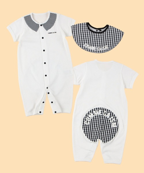 COMME CA ISM（コムサイズム）の「ギンガムチェック おしりパッチロゴ ツーウェイオール（ロンパース・キッズ・ホワイト・60-80cm）」の11枚目の写真