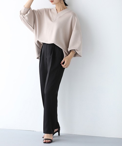 SUNFLOWER EIGHT(サンフラワーエイト)の「フロントタックストレートパンツ(その他パンツ・レディース・ピンク/オレンジ系/ブラック/アイボリー・PS/S/M)」の10枚目の写真