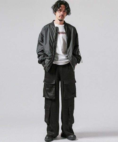LUXSTYLE(ラグスタイル)の「8ポケットワイドカーゴパンツ(カーゴパンツ・メンズ・ブラック/ダークグリーン/グレー・M/L)」の9枚目の写真