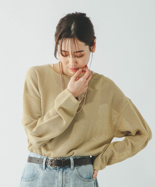 GLOBAL WORK(グローバルワーク)の「洗えるメッシュラメプルオーバー*タンク/288082(ニット/セーター・レディース・チャコール/イエロー/ブルー/アイボリー・MEDIUM/LARGE)」の18枚目の写真