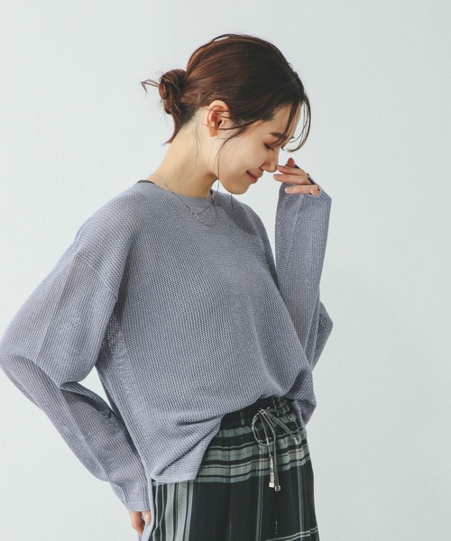 GLOBAL WORK(グローバルワーク)の「洗えるメッシュラメプルオーバー*タンク/288082(ニット/セーター・レディース・チャコール/イエロー/ブルー/アイボリー・MEDIUM/LARGE)」の13枚目の写真