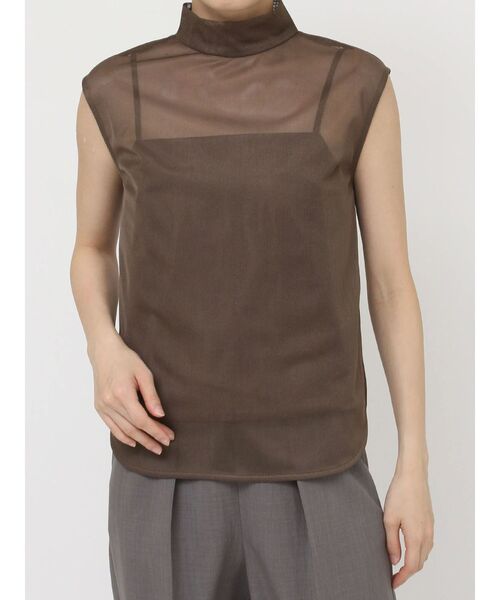 LAGUNAMOON(ラグナムーン)の「メッシュノースリーブプルオーバー(Tシャツ/カットソー・レディース・ブラウン/アイボリー/ブラック・FREE)」の19枚目の写真