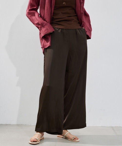 BARNYARDSTORM(バンヤードストーム)の「BARNYARDSTORM / サテンワイドパンツ / ハンドウォッシャブル(その他パンツ・レディース・ベージュ/ブラウン・FREE)」の12枚目の写真