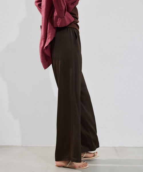 BARNYARDSTORM(バンヤードストーム)の「BARNYARDSTORM / サテンワイドパンツ / ハンドウォッシャブル(その他パンツ・レディース・ベージュ/ブラウン・FREE)」の13枚目の写真