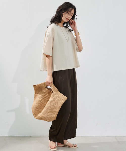 BARNYARDSTORM(バンヤードストーム)の「BARNYARDSTORM / サテンワイドパンツ / ハンドウォッシャブル(その他パンツ・レディース・ベージュ/ブラウン・FREE)」の17枚目の写真