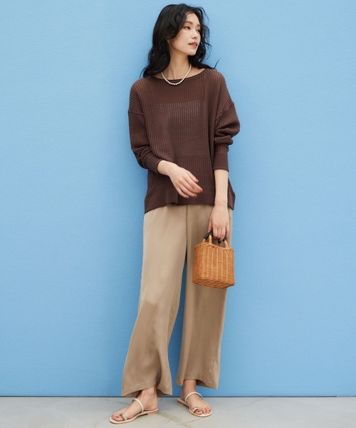 BARNYARDSTORM(バンヤードストーム)の「BARNYARDSTORM / サテンワイドパンツ / ハンドウォッシャブル(その他パンツ・レディース・ベージュ/ブラウン・FREE)」の16枚目の写真