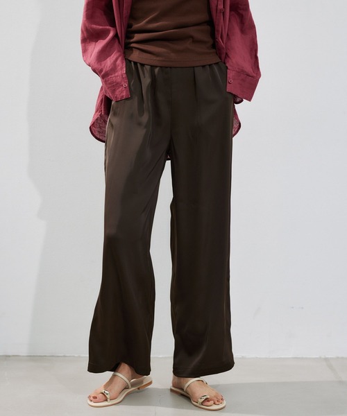 BARNYARDSTORM(バンヤードストーム)の「BARNYARDSTORM / サテンワイドパンツ / ハンドウォッシャブル(その他パンツ・レディース・ベージュ/ブラウン・FREE)」の11枚目の写真